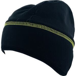 Ponytail Beanie Reversable Black Gray Chartreuse Nylon 19.5 Inch Circumference